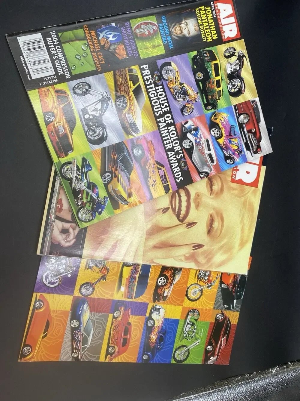 AIR BRUSH ACTION Magazines, LOT of 3 Issues April 2000,2003,2004 , Vintage